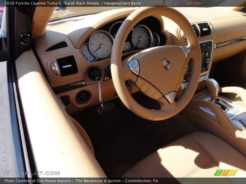Basalt Black Metallic / Havanna/Sand Beige 2009 Porsche Cayenne Turbo S
