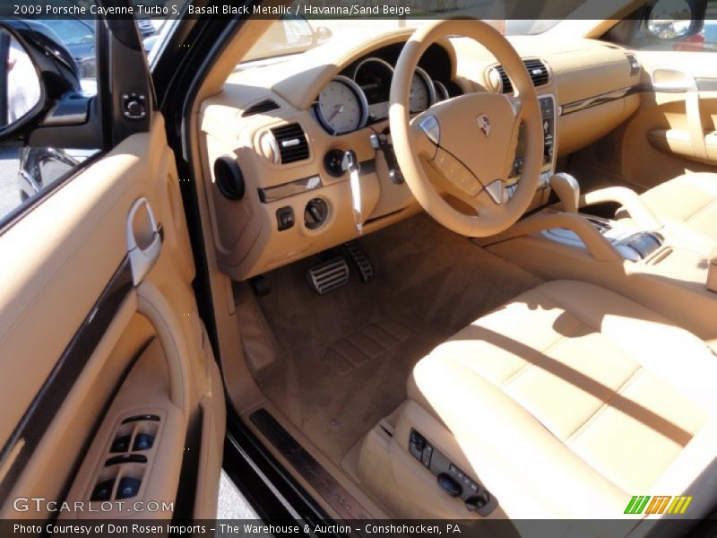 Basalt Black Metallic / Havanna/Sand Beige 2009 Porsche Cayenne Turbo S