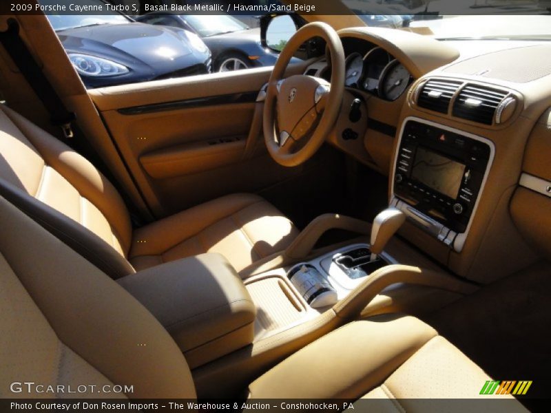 Basalt Black Metallic / Havanna/Sand Beige 2009 Porsche Cayenne Turbo S