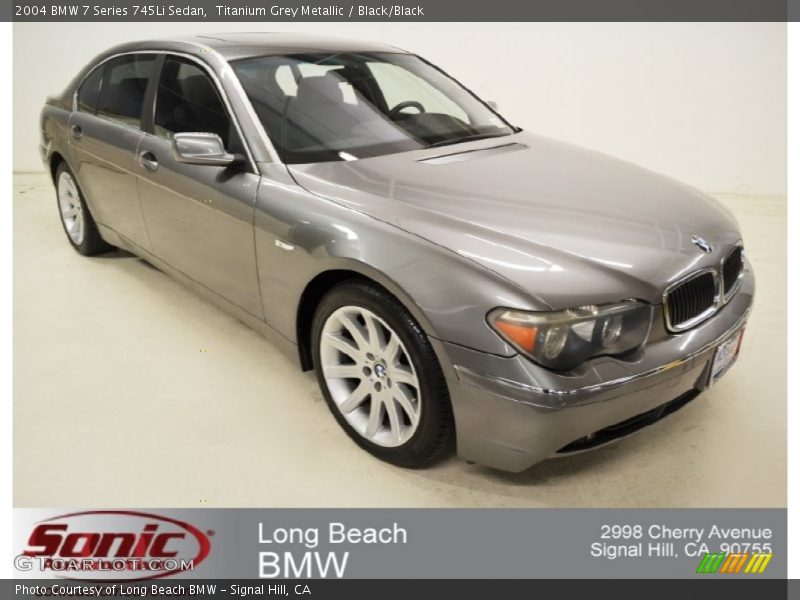 Titanium Grey Metallic / Black/Black 2004 BMW 7 Series 745Li Sedan