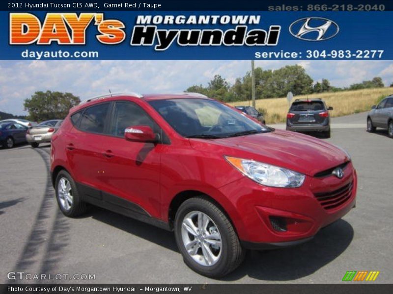 Garnet Red / Taupe 2012 Hyundai Tucson GLS AWD