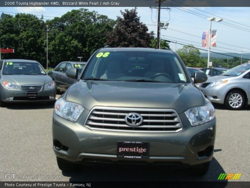 Blizzard White Pearl / Ash Gray 2008 Toyota Highlander 4WD