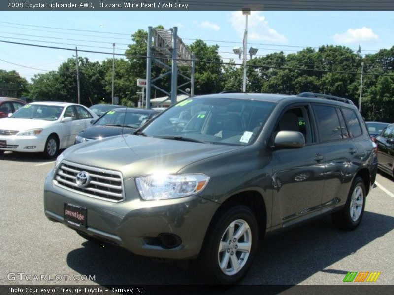 Blizzard White Pearl / Ash Gray 2008 Toyota Highlander 4WD