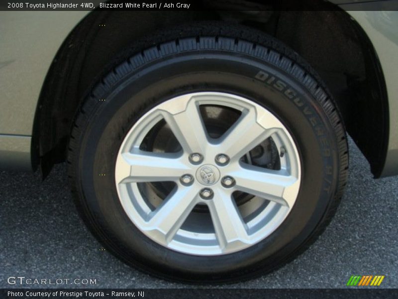 Blizzard White Pearl / Ash Gray 2008 Toyota Highlander 4WD
