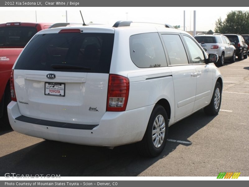 Clear White / Beige 2012 Kia Sedona LX