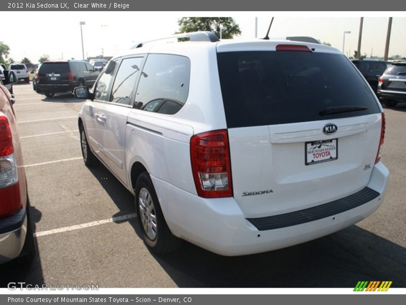 Clear White / Beige 2012 Kia Sedona LX