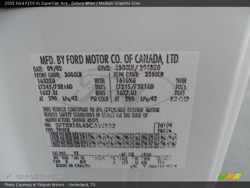 Oxford White / Medium Graphite Grey 2003 Ford F150 XL SuperCab 4x4