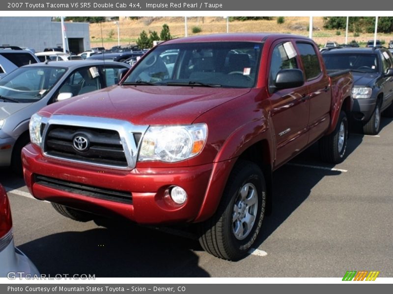 Impulse Red Pearl / Taupe 2007 Toyota Tacoma V6 SR5 Double Cab 4x4