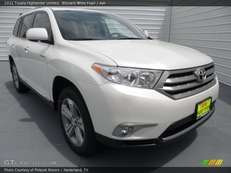 Blizzard White Pearl / Ash 2012 Toyota Highlander Limited