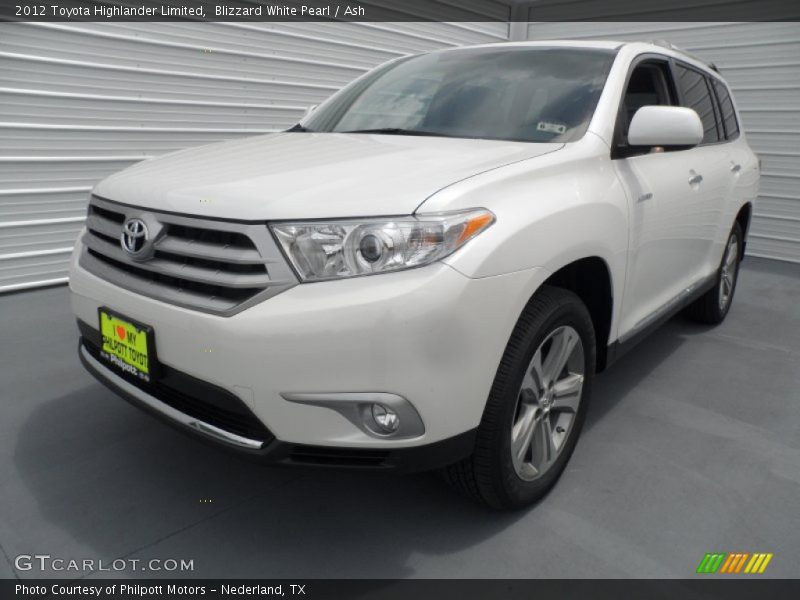 Blizzard White Pearl / Ash 2012 Toyota Highlander Limited