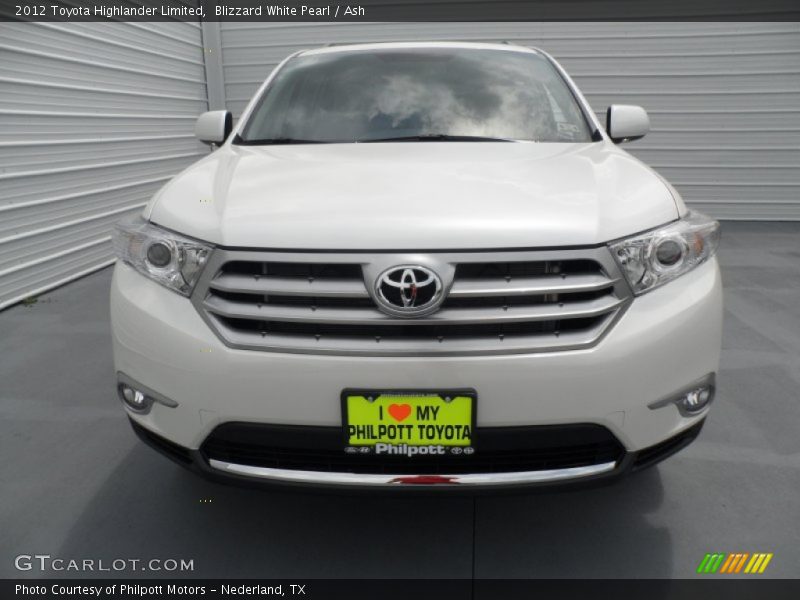 Blizzard White Pearl / Ash 2012 Toyota Highlander Limited