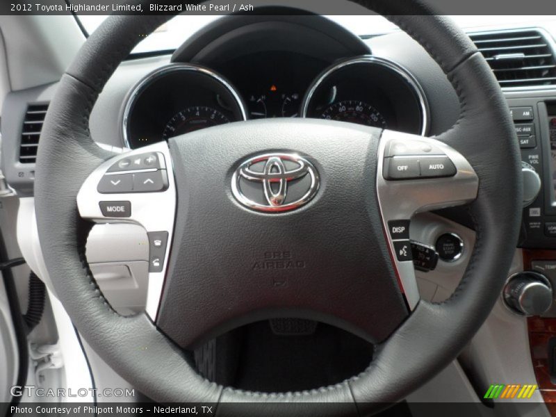 Blizzard White Pearl / Ash 2012 Toyota Highlander Limited