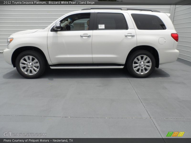 Blizzard White Pearl / Sand Beige 2012 Toyota Sequoia Platinum