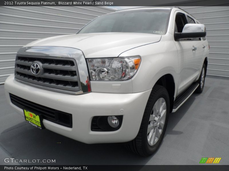 Blizzard White Pearl / Sand Beige 2012 Toyota Sequoia Platinum