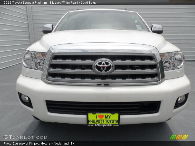 Blizzard White Pearl / Sand Beige 2012 Toyota Sequoia Platinum