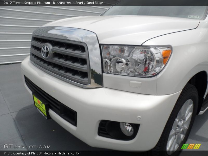 Blizzard White Pearl / Sand Beige 2012 Toyota Sequoia Platinum