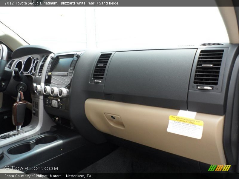 Blizzard White Pearl / Sand Beige 2012 Toyota Sequoia Platinum