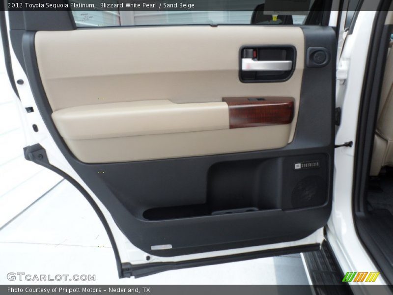 Blizzard White Pearl / Sand Beige 2012 Toyota Sequoia Platinum