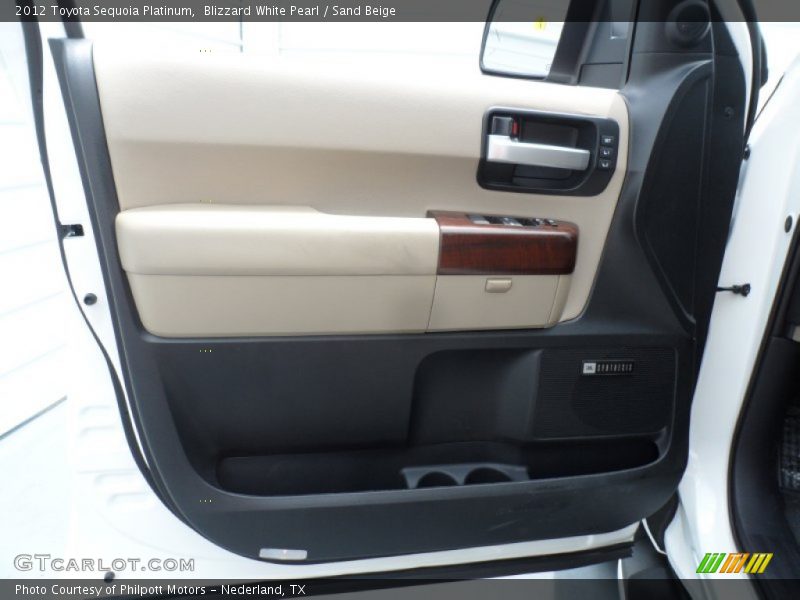 Blizzard White Pearl / Sand Beige 2012 Toyota Sequoia Platinum