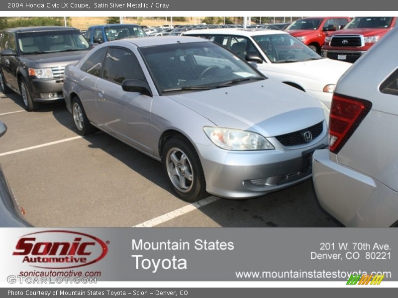 Satin Silver Metallic / Gray 2004 Honda Civic LX Coupe