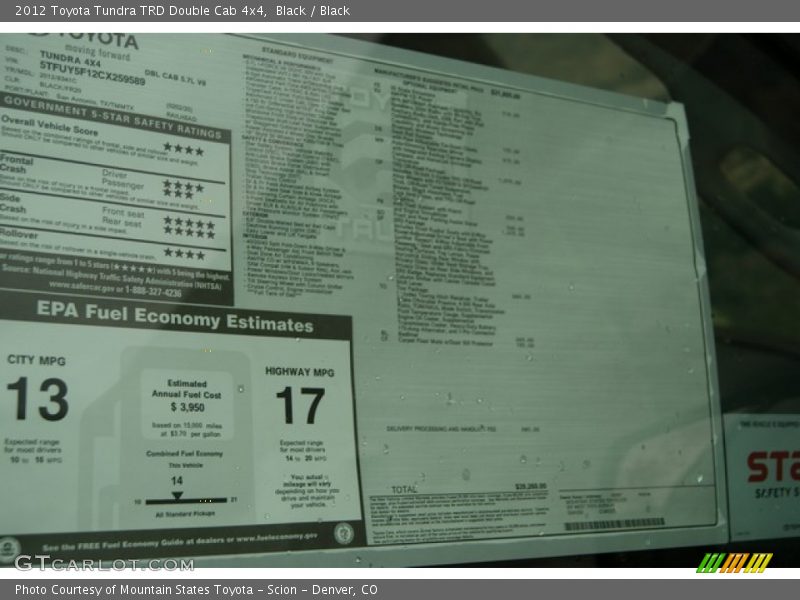 Black / Black 2012 Toyota Tundra TRD Double Cab 4x4
