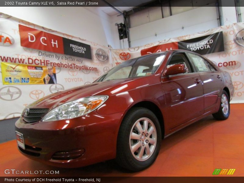 Salsa Red Pearl / Stone 2002 Toyota Camry XLE V6