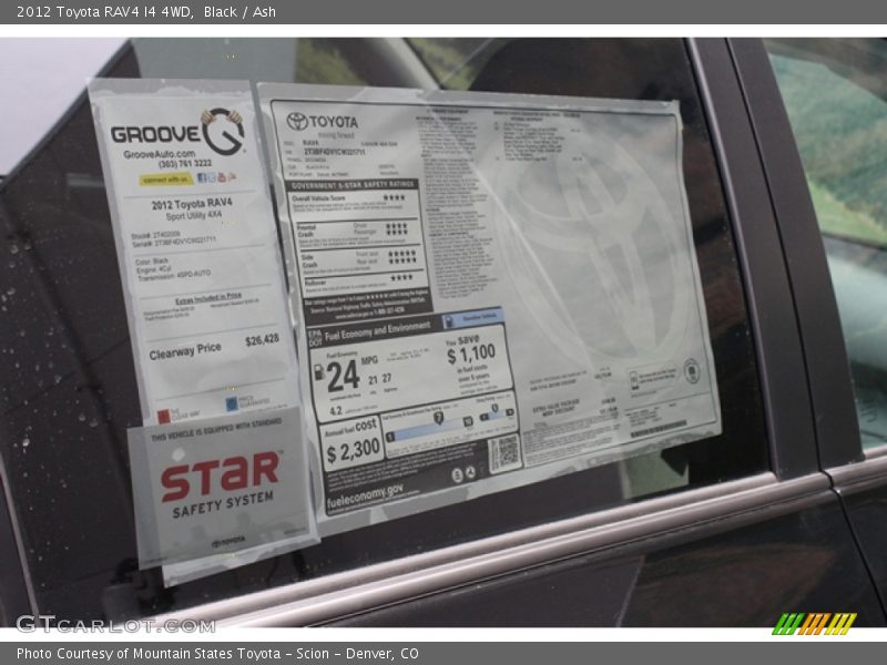Black / Ash 2012 Toyota RAV4 I4 4WD