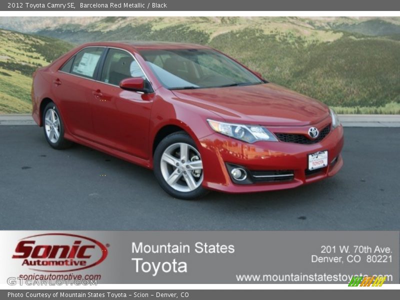 Barcelona Red Metallic / Black 2012 Toyota Camry SE