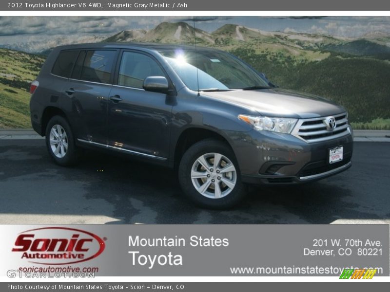 Magnetic Gray Metallic / Ash 2012 Toyota Highlander V6 4WD