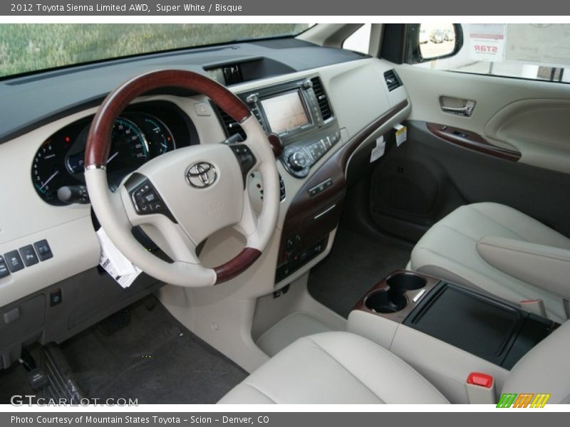 Super White / Bisque 2012 Toyota Sienna Limited AWD