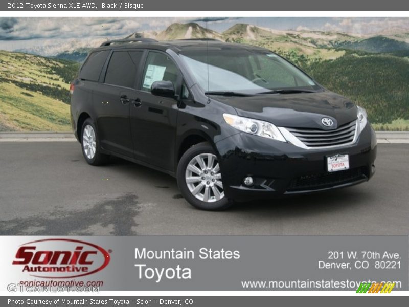 Black / Bisque 2012 Toyota Sienna XLE AWD