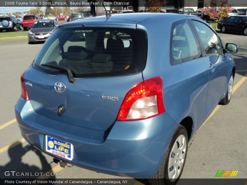Bayou Blue Pearl / Dark Charcoal 2008 Toyota Yaris 3 Door Liftback