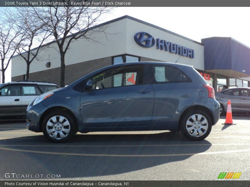 Bayou Blue Pearl / Dark Charcoal 2008 Toyota Yaris 3 Door Liftback