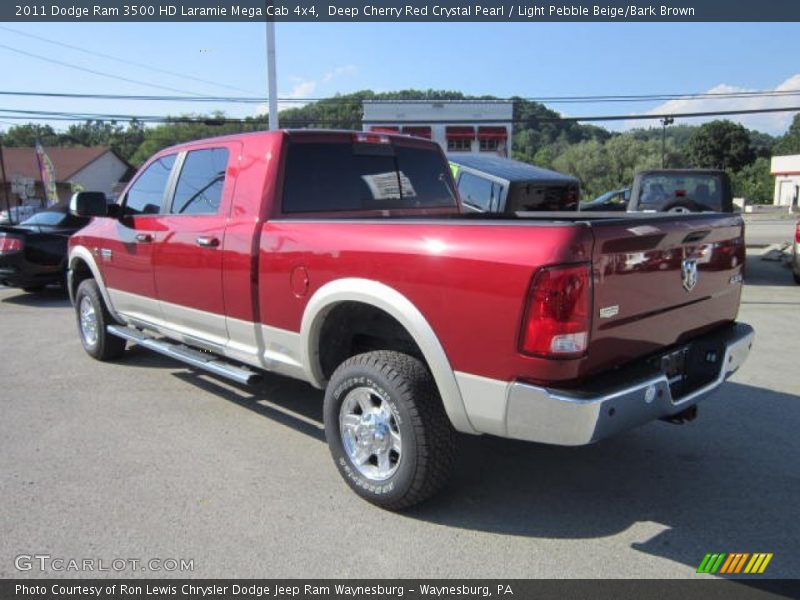 Deep Cherry Red Crystal Pearl / Light Pebble Beige/Bark Brown 2011 Dodge Ram 3500 HD Laramie Mega Cab 4x4