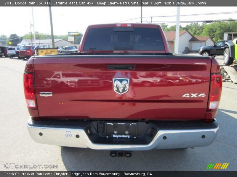 Deep Cherry Red Crystal Pearl / Light Pebble Beige/Bark Brown 2011 Dodge Ram 3500 HD Laramie Mega Cab 4x4