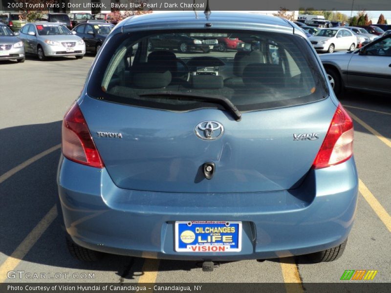 Bayou Blue Pearl / Dark Charcoal 2008 Toyota Yaris 3 Door Liftback