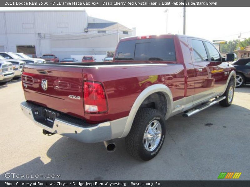 Deep Cherry Red Crystal Pearl / Light Pebble Beige/Bark Brown 2011 Dodge Ram 3500 HD Laramie Mega Cab 4x4