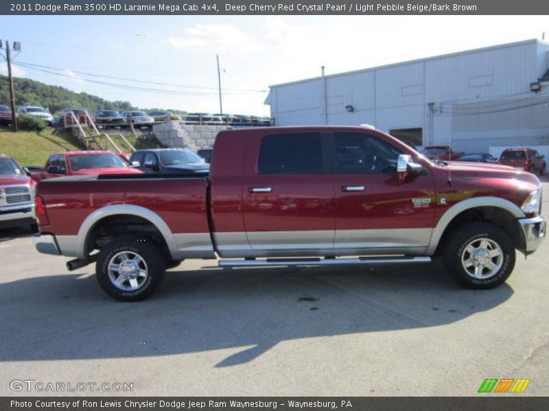 Deep Cherry Red Crystal Pearl / Light Pebble Beige/Bark Brown 2011 Dodge Ram 3500 HD Laramie Mega Cab 4x4