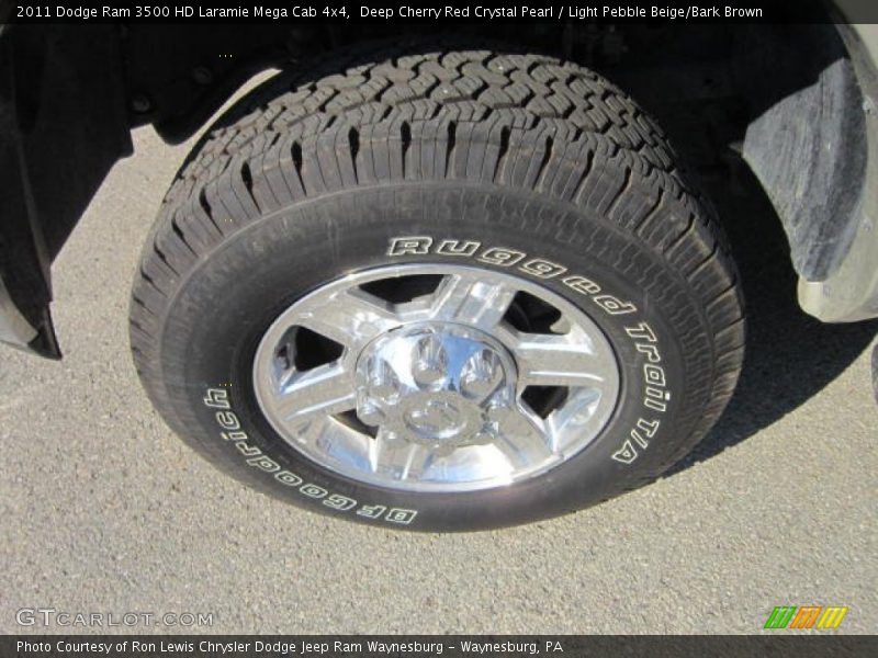 Deep Cherry Red Crystal Pearl / Light Pebble Beige/Bark Brown 2011 Dodge Ram 3500 HD Laramie Mega Cab 4x4