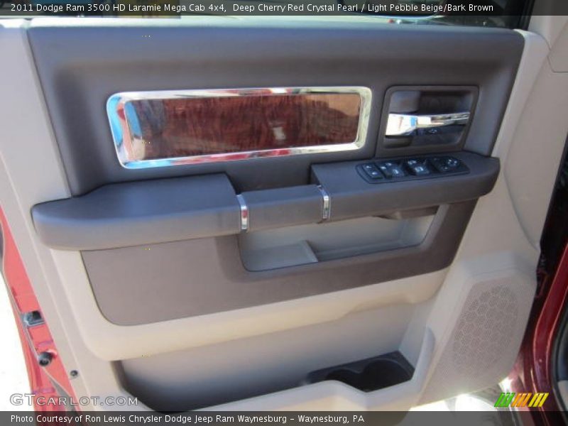 Deep Cherry Red Crystal Pearl / Light Pebble Beige/Bark Brown 2011 Dodge Ram 3500 HD Laramie Mega Cab 4x4