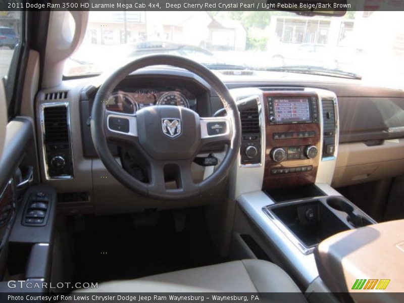 Deep Cherry Red Crystal Pearl / Light Pebble Beige/Bark Brown 2011 Dodge Ram 3500 HD Laramie Mega Cab 4x4
