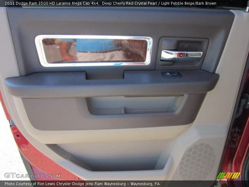 Deep Cherry Red Crystal Pearl / Light Pebble Beige/Bark Brown 2011 Dodge Ram 3500 HD Laramie Mega Cab 4x4