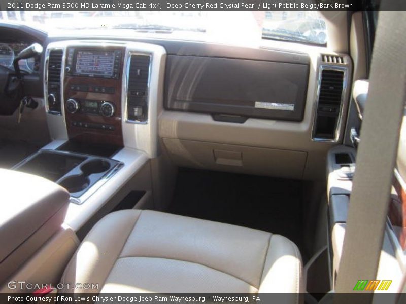 Deep Cherry Red Crystal Pearl / Light Pebble Beige/Bark Brown 2011 Dodge Ram 3500 HD Laramie Mega Cab 4x4