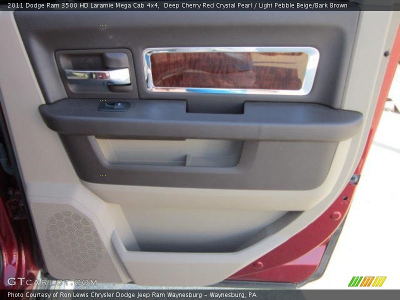 Deep Cherry Red Crystal Pearl / Light Pebble Beige/Bark Brown 2011 Dodge Ram 3500 HD Laramie Mega Cab 4x4