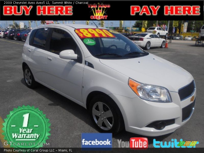 Summit White / Charcoal 2009 Chevrolet Aveo Aveo5 LS