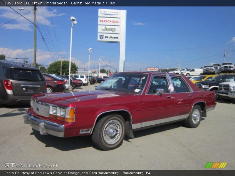 Garnet Red Metallic / Red 1991 Ford LTD Crown Victoria Sedan