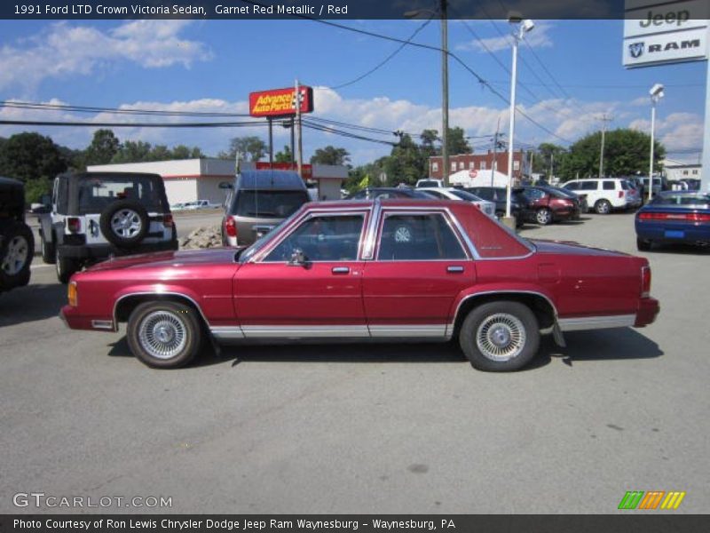 Garnet Red Metallic / Red 1991 Ford LTD Crown Victoria Sedan