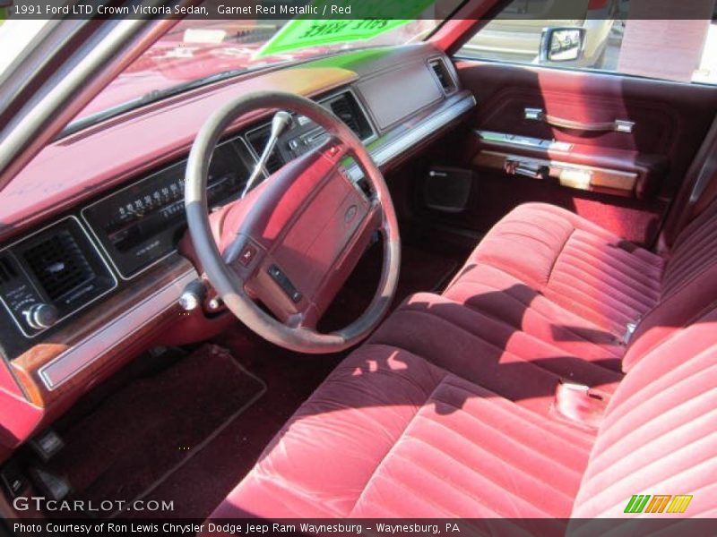 Garnet Red Metallic / Red 1991 Ford LTD Crown Victoria Sedan
