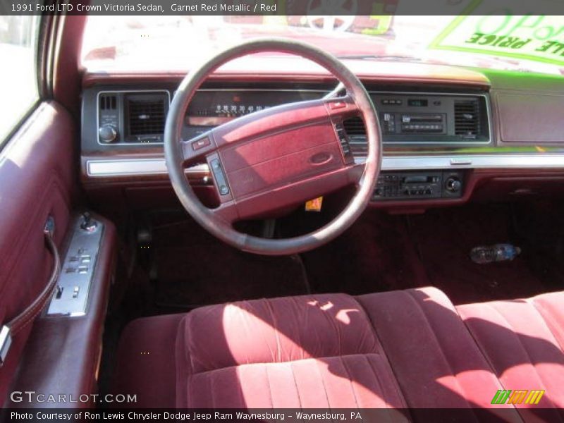 Garnet Red Metallic / Red 1991 Ford LTD Crown Victoria Sedan