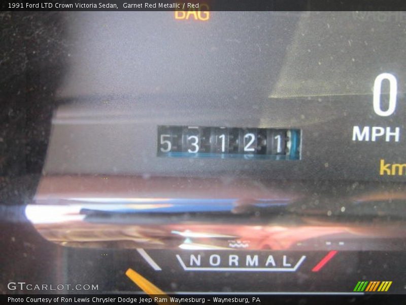 Garnet Red Metallic / Red 1991 Ford LTD Crown Victoria Sedan